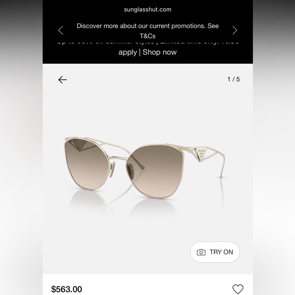 Prada Elegant Gold-Toned Sunglasses